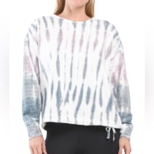 RACHEL ZOE Sweatshirt Top Women's Tie Dye Gray/White Pullover Long Sleeve Sz XS